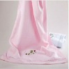 100% cotton embroidery children bath towel with jacquard