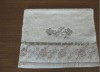 100% cotton solid face towel with embroidery and lace