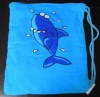 100% cotton velour printing beach towel bag