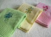 100% cotton waffle kitchen towel with embroiderey