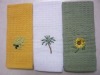 100% cotton waffle tea towel with embroiderey