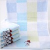100% cotton yarn dyed children hand towel with embroidery