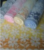 100% cotton yarn dyed zero twist flower towels baths