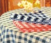 100% polyester blue white check tablecloths