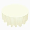 120" ivory round polyester tablecloth