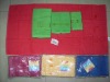372. TERRY BATH TOWEL SET WITH SATIN BOARD AND EMB