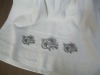 Bamboo/cotton dobby towel with embroidery