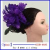 Bridal Party Feather Purple flower Hair pin clip