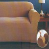 Brown stretch velvet sofa cover-7
