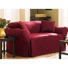 Burgundy suede silpcover 100% polyester sofa cover-4