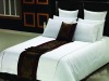 CVC 75/25 with 0.5cm,1cm,2cm,2.5cm,3cm---stripe satin white bed set for hotel