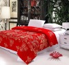 China Traditional Wedding 100%cotton and 90%Cashmere Red Handmade Quilt
