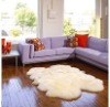 Genuine sheepskin rug four pelt(natural white)