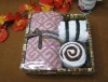 Latest 100% cotton kitchen towel cakes gift set(WBC-056)
