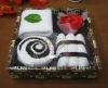 Latest 100% cotton towel cake gifts set(WBC-046)