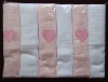 Muslin heart embroidery baby blanket