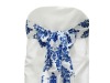 Navy blue and white taffeta sash for wedding chair cover