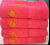 Non-twist solid red terry bath towel