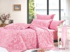 Pink flower 100% cotton reactive print bedding sets