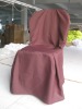 Plain polyester chocolate chair cover for plastic chairs