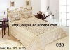Professional Manufacturer 3pcs stamp printed soft short pile quilt set comforter set bedding set stock XY-Y035