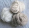 Pure light grey dehaired cashmere fibre tops