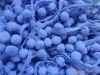 Shanghai High-elastic polyester blue pompon lace for garments curtain