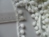 Shanghai polyester and silk pompons lace for garments curtain