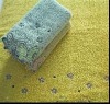 Solid applique & embroidery bath towel