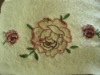 Solid bath towel with embroidery & lace