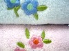 Solid embroidery&lace bath towel