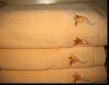 Solid jacquard bath towel with embroidery