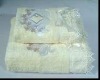 Solid lace and applique bath towel