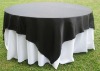 White Tablecloths and Black Table Overlay
