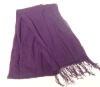 XZ-L0509 purple linen scarf with fings