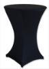 black wedding lycra stretch bistro dry bar cocktail table cover spandex table cover with four leather foot pocket holders