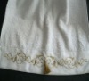 cotton white bath towel with embroidery