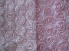 fancy polyester ribbon rose embroidery fabric