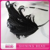 fashion black curly feather headband