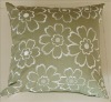 faux silk embroidered flower cushion