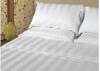 hotel 100% stripe sateen bleached plain bed sheet