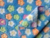 knitting coral fleece fabric with flower printing