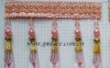 pink beads fringe for curtain with stock