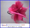 pink flower feather flower silk flower hair flower headband