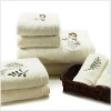 plain cotton bath towel set with embroidery