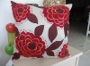 polysilk applique and embroidered flower cushion