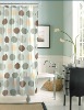 printed dots polyester shower curtain and bathroom accessaries