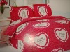 printed polyester bed set /peach skin/fabric