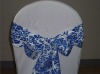 royal blue flocking taffeta chair sash and bow for weddings