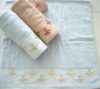 shower towel with embroidery
